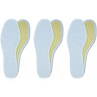 Lenzen 3 Pares de Plantillas de Rizo de Algodón I Usar sin Calcetínes I Suelas Lavables à Mano I Carbón Activo- Antiolor